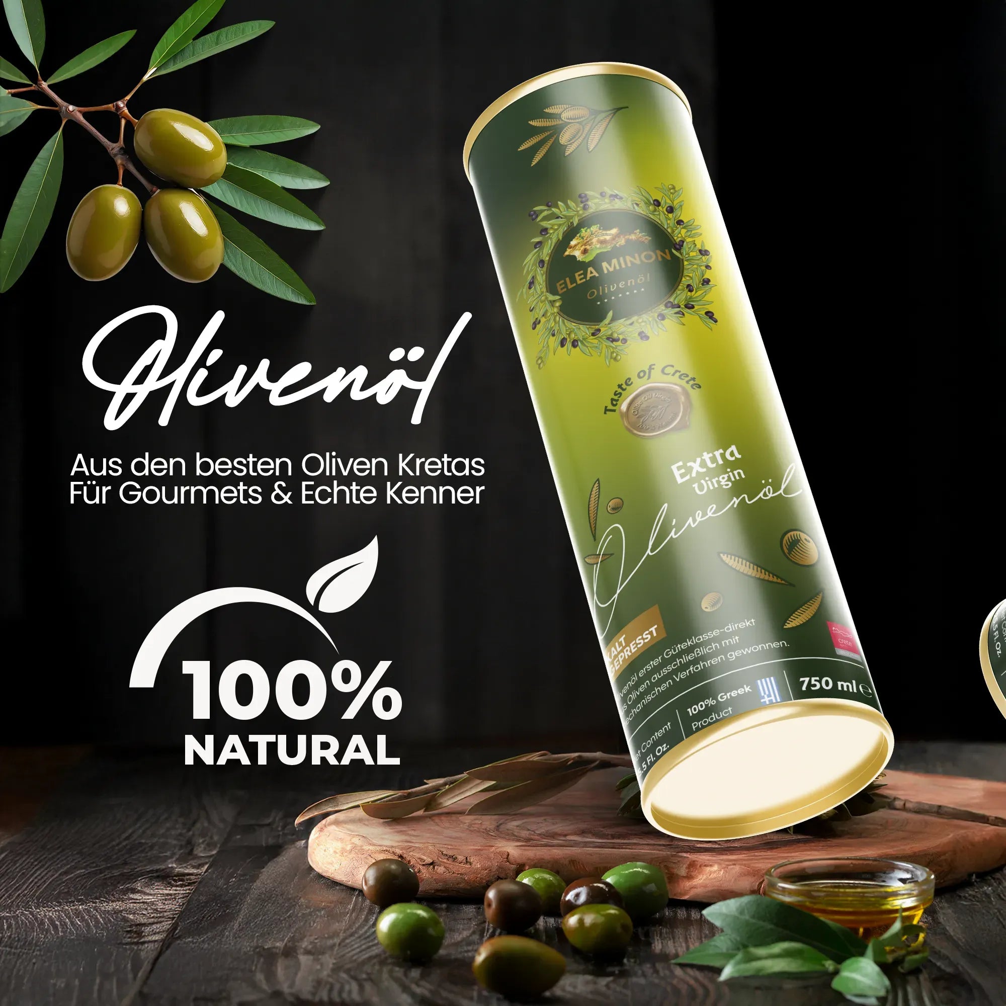 Olivenöl Geschenkset aus Kreta – 0,75 L Kaltgepresst in Eleganter Geschenkbox | Elea Minon