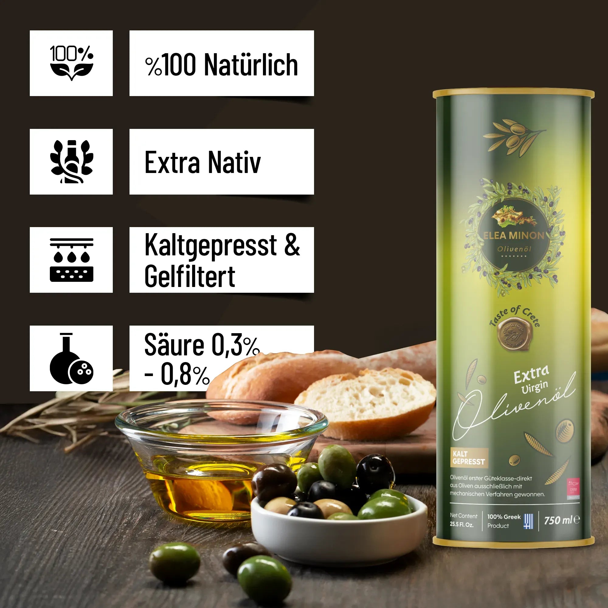 Olivenöl 0,75L Geschenkidee griechisches Olivenöl kretisches Olivenöl