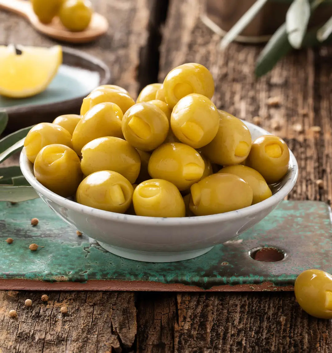 Grüne Oliven mit Zitronenfüllung 265 g – Frisch, Aromatisch & Naturbelassen | Gourmet