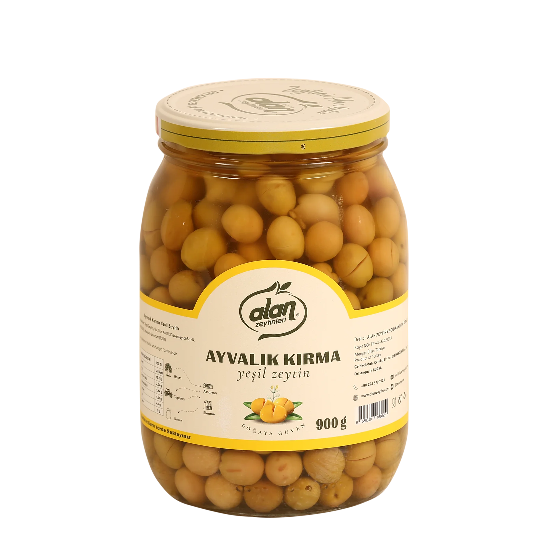 Ayvalık Kırma Grüne Oliven – Anatolische Tafelolive 900 g