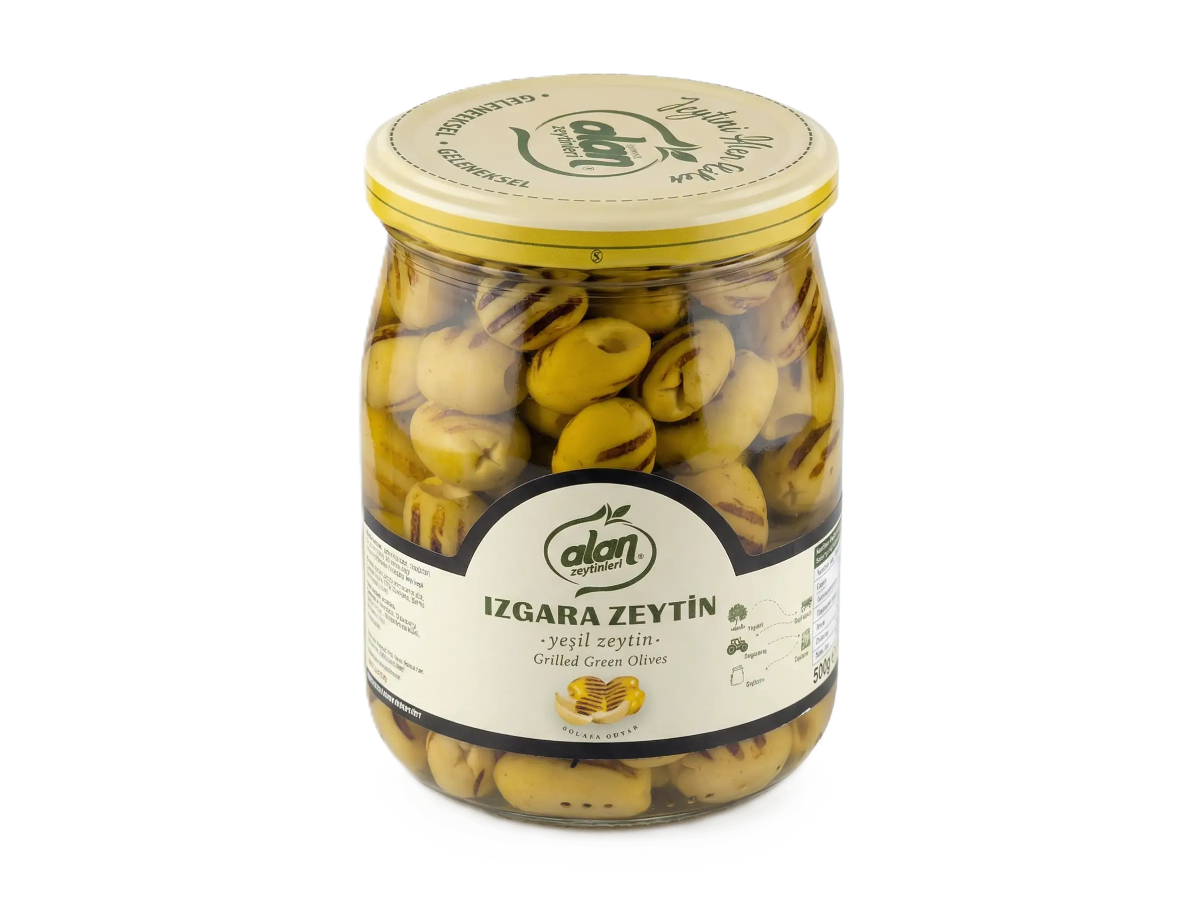 Gegrillte Grüne Oliven (entsteint) – Gurmet-Olivensalat 450 g