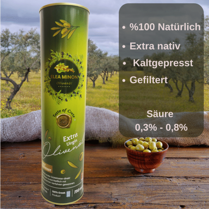 Elea Minon Natürliches Olivenöl - Kanister 0,75 Liter – Bild 4
