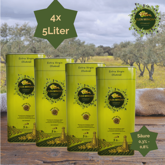 Olivenöl aus Kreta 5L, Elea Minon Olivenöl 4x5L